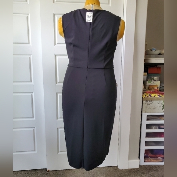 NWT CONNECTED APPAREL BLACK SHEATH SLEEVELESS DRESS LACE INSERT WOMEN SIZE 14 - Picture 6 of 13